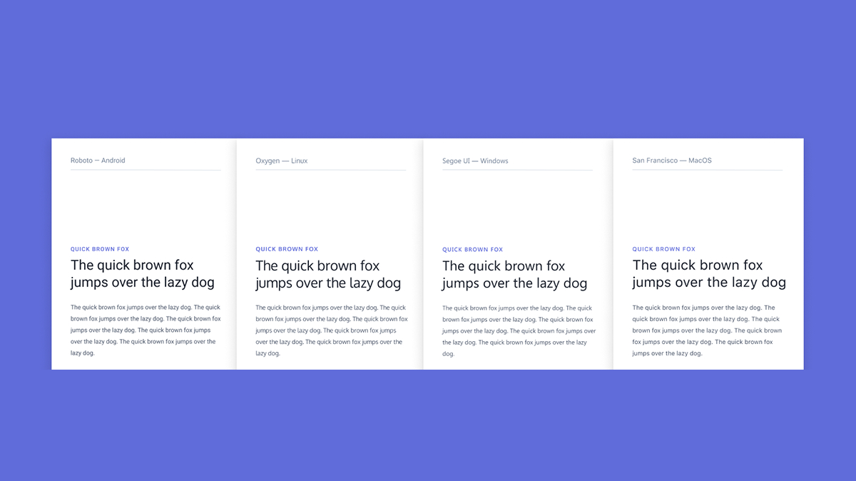 Club typefaces stack